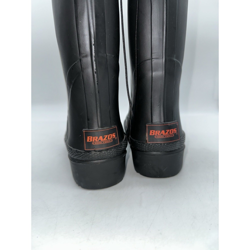 Brazos Men's Black Waterproof Rain Work Steel Toe Boots Size 6 D, FWBWRB1035 - Picture 2 of 7